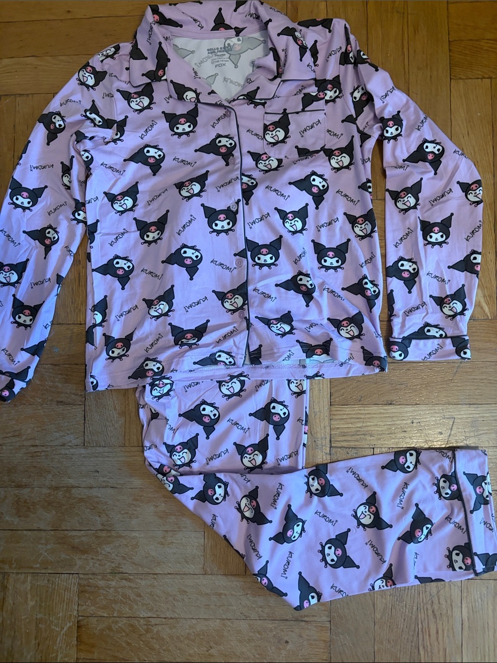 Fox Lavender Pajama Set with Character Print